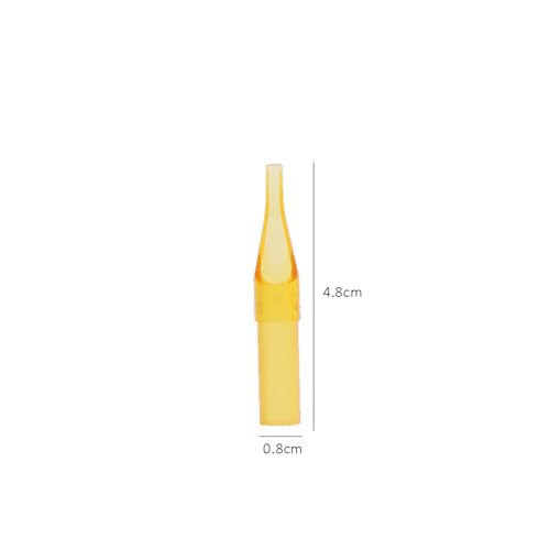 100 Pieces Tattoo Tip Disposable Tattoo Needle Tube Plastic Tattoo Needle Nozzle Cap Tattoo Needle Tip Tattoo Nozzle Tips for 3RT 5RT 7RT 9RT 11RT 5FT 7FT 9FT 11FT 13FT Tattoo Needle, Yellow