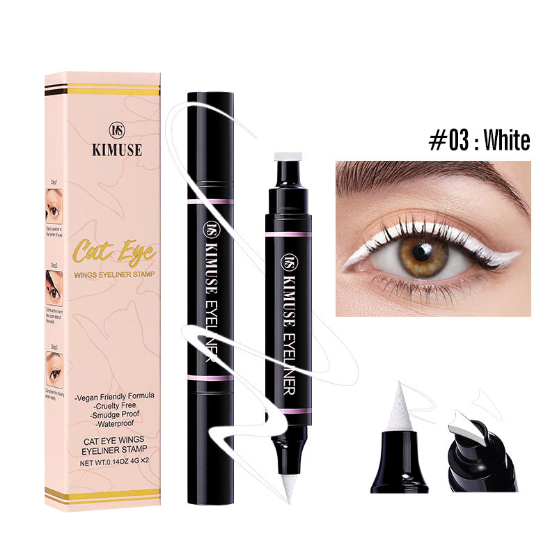 Double Head Eyeliner Set - Black, Dark Brown, White Makeup Tool for Eye Definition
