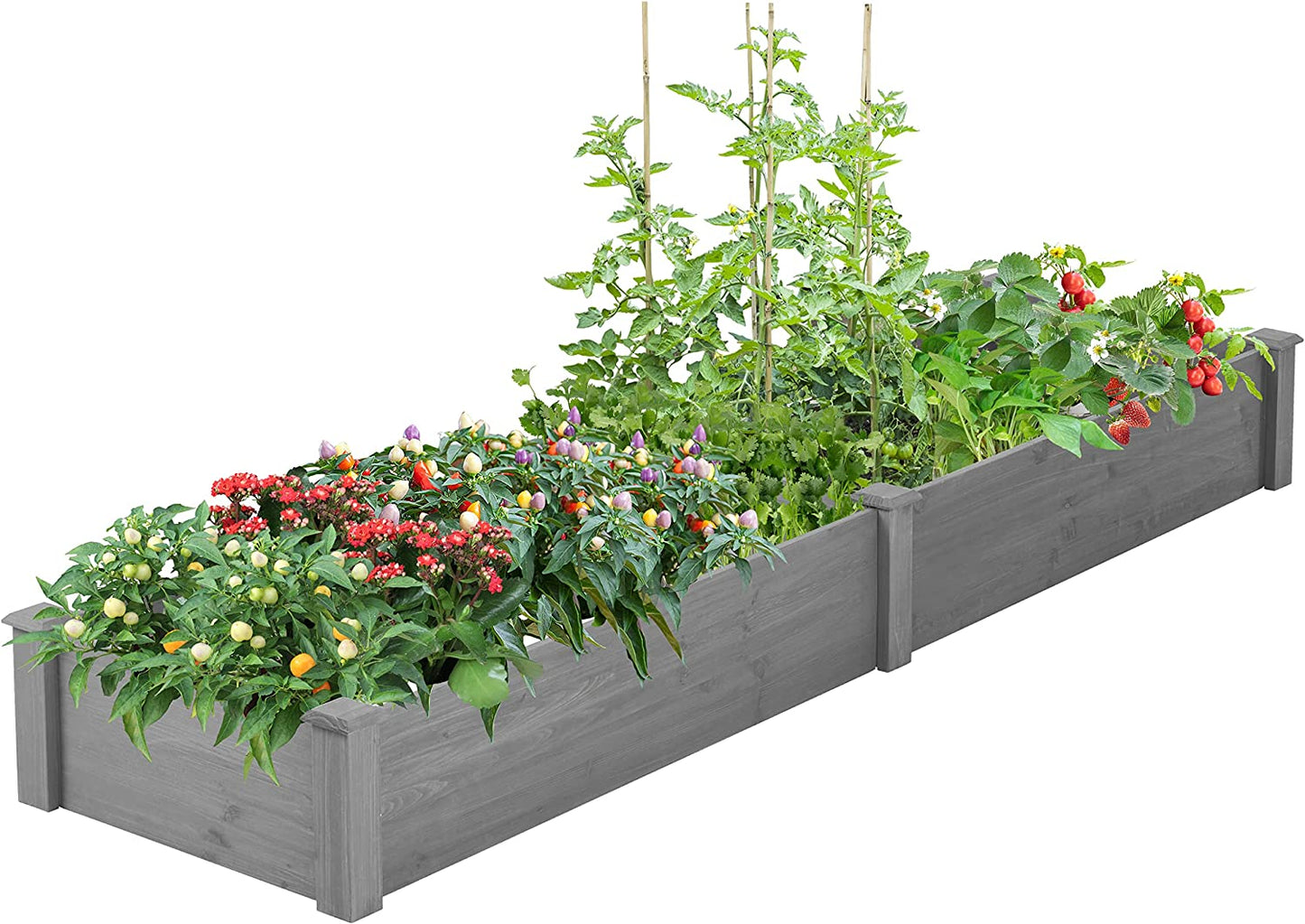 Over Ground Raised Garden Bed 96x28x10'', Large Long Planter Box For