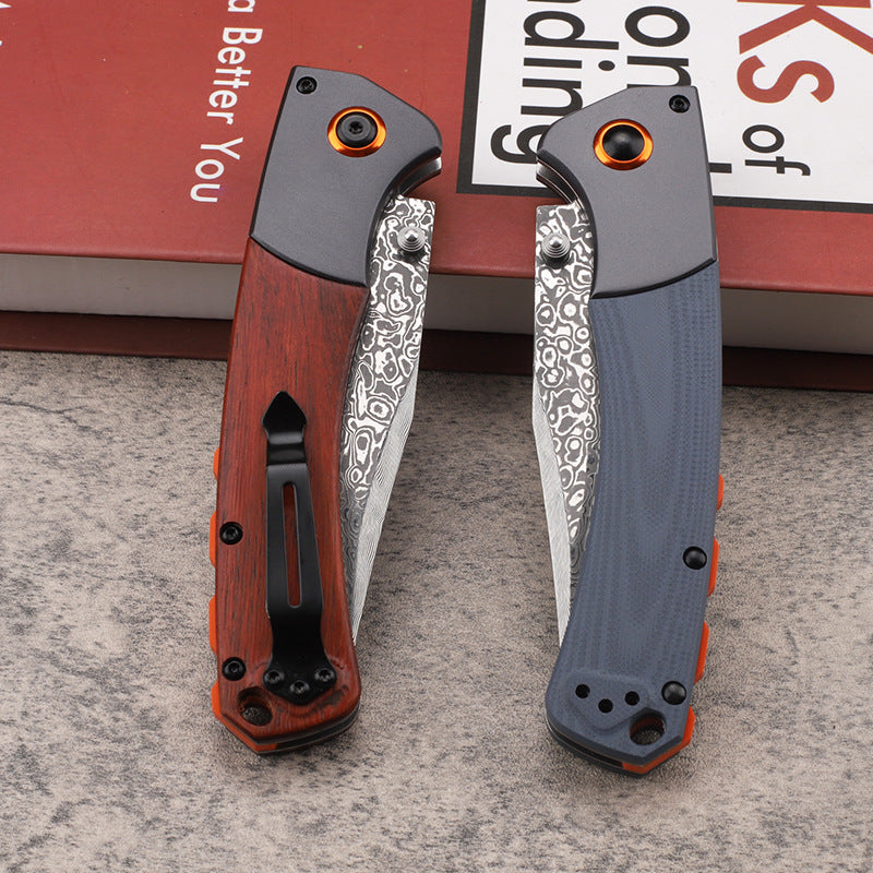 Outdoor Camping Survival Pocket Knife with Wooden Handle