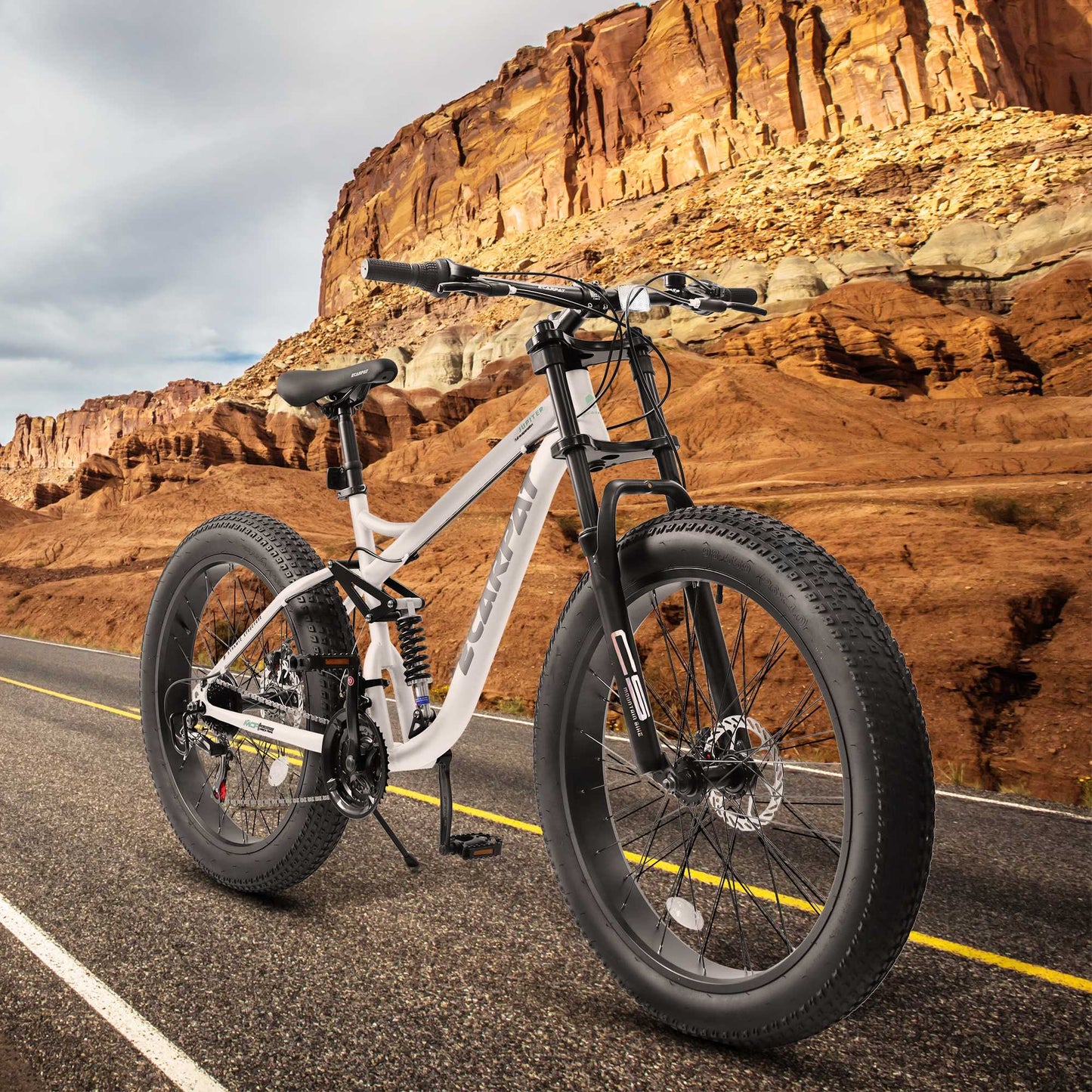 26-Inch Full-Suspension Mountain Bike with 21 Speeds & Disc Brakes