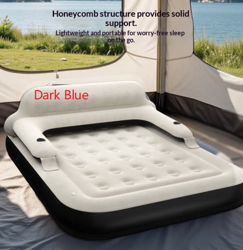 Extra-Large Air Mattress for Home Use - Double & Single Size, Dark Blue