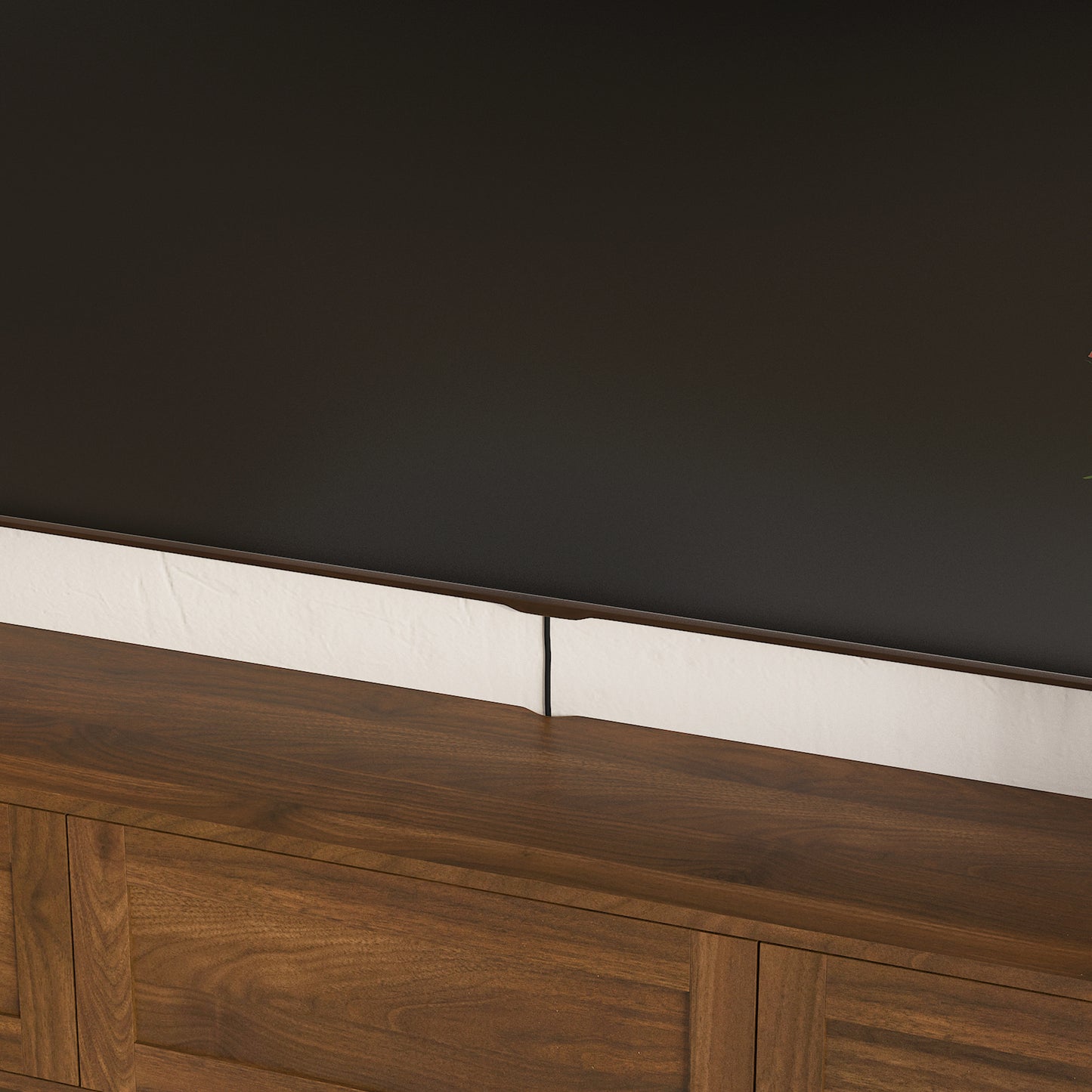 Floating TV Stand with LED Lights & Power Outlet - Wood Finish
