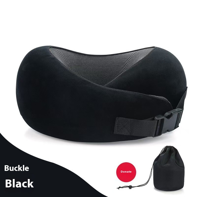 U-Shaped Memory Foam Travel Pillow - Adjustable Neck Support
