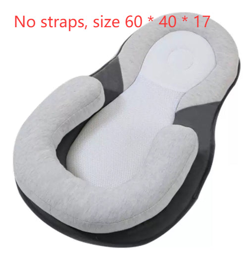 Baby Anti-Spit Milk Slope Pillow - Uterus-Shaped, Memory Foam, Light Grey