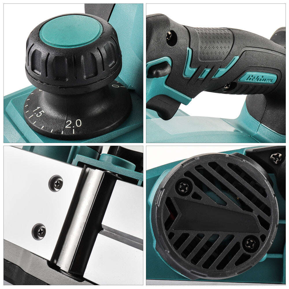18V Brushless Cordless Planer 82mm Power Tool for Woodworking - Body Only