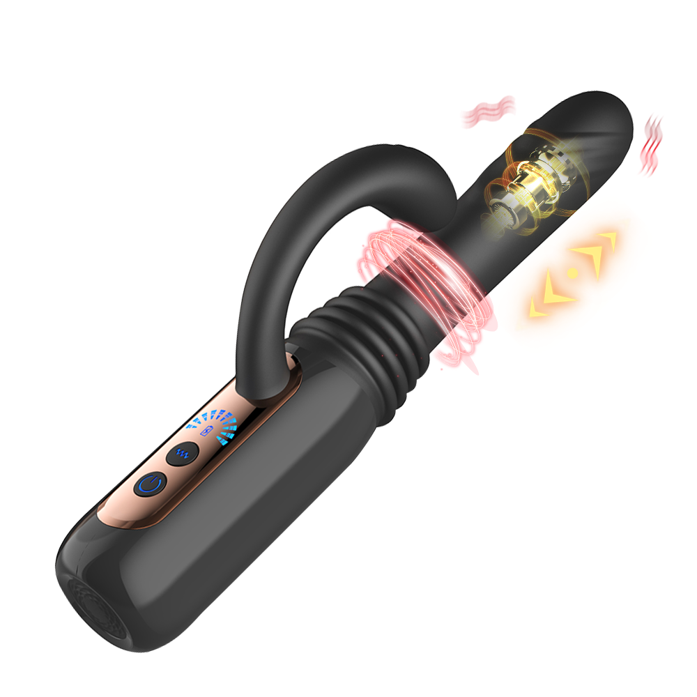 Thrusting Dildo Vibrator with Remote - 10 Vibrating Modes, 7 Thrusting Functions