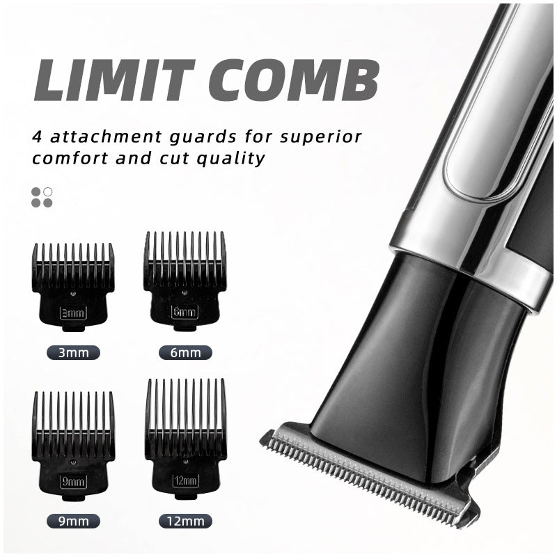 Multifunctional Men's Electric Shaver Trimmer Set - Black