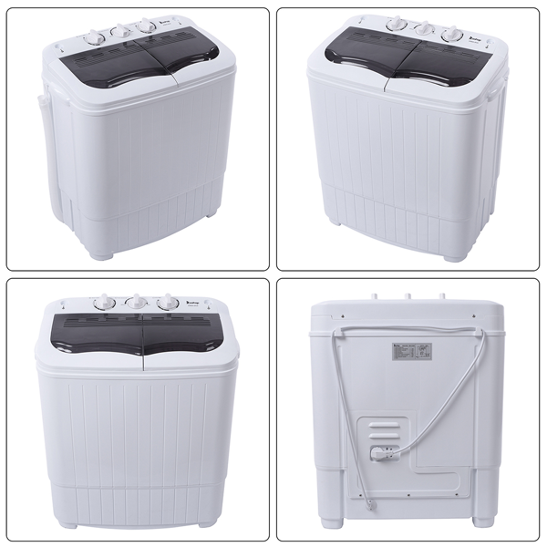 14.3lb Semi-Automatic Gray Washing Machine with Cover - Home Appliance