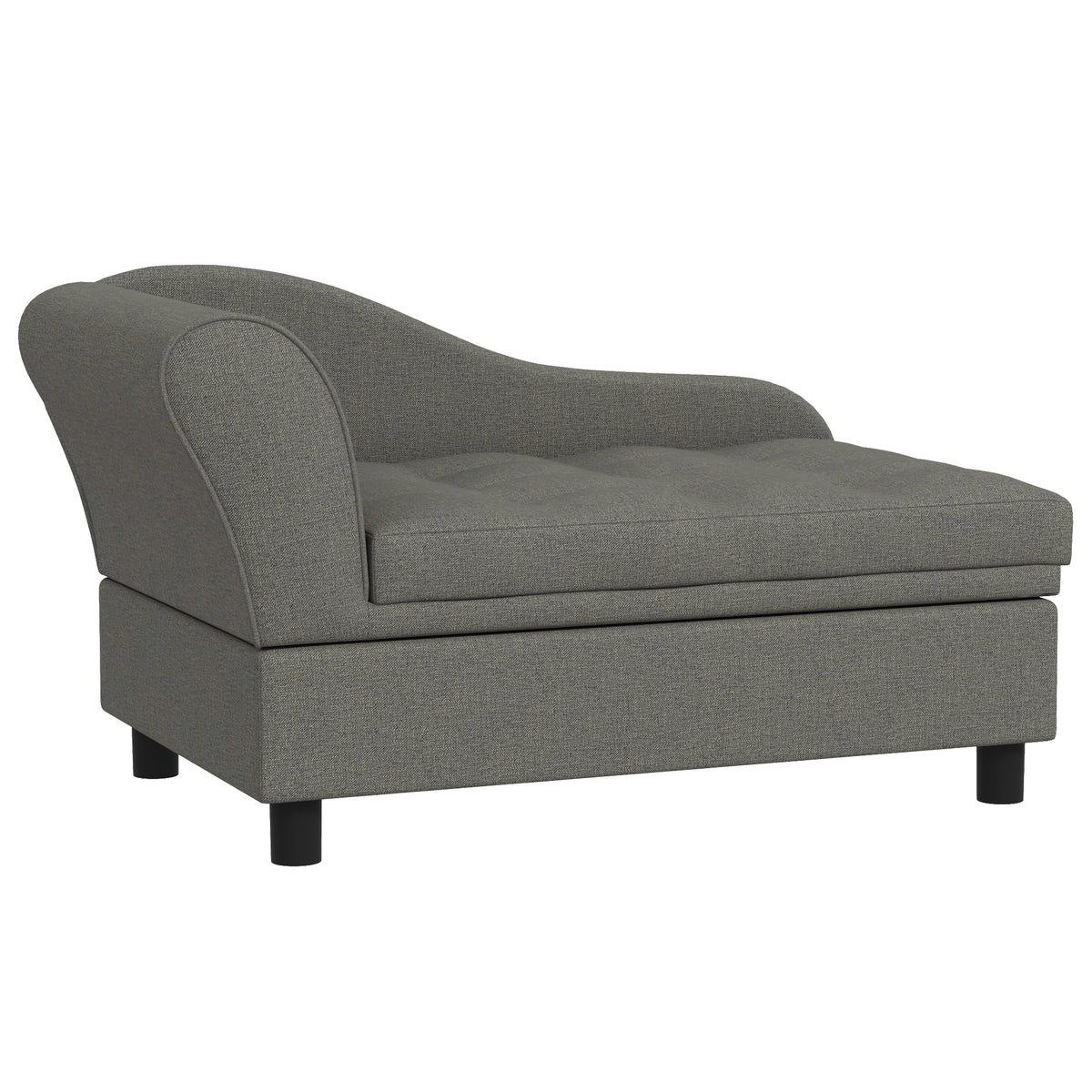 Pet Sofa Bed for Small Dogs with Storage - Gray, 740x485x165 mm