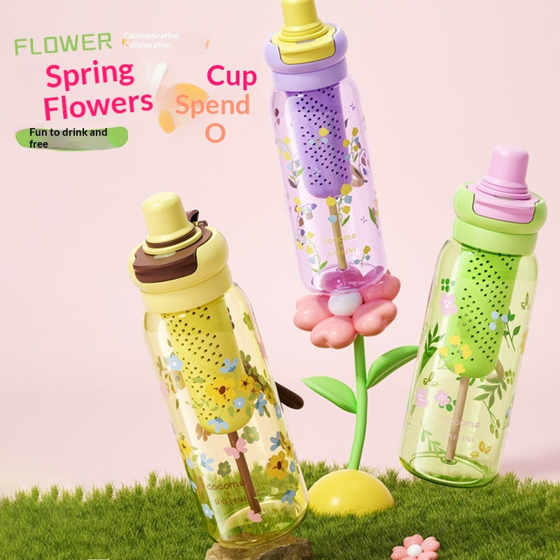 Portable Cold Water Cup with Tea Infuser 670ml - Stylish Drinkware