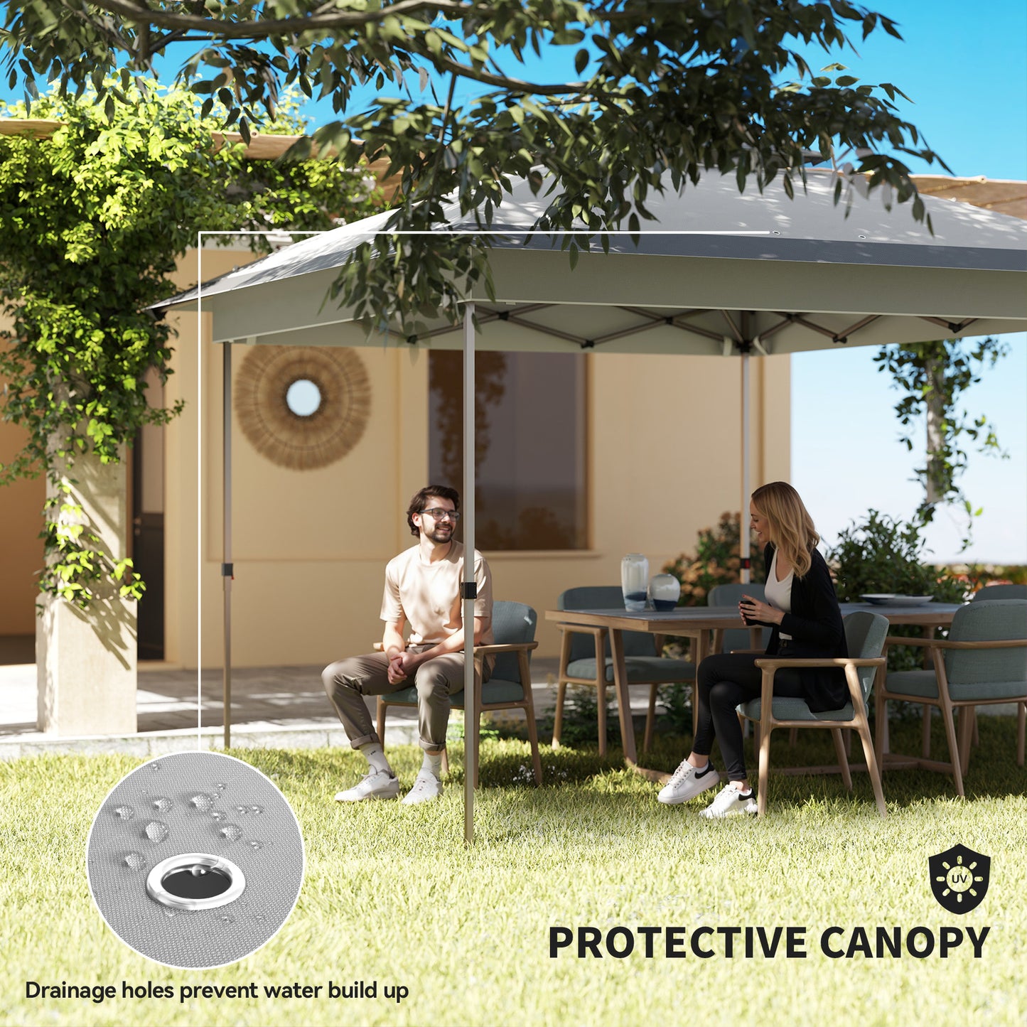 12x12 Pop Up Canopy Tent with Netting & Carry Bag - Gray