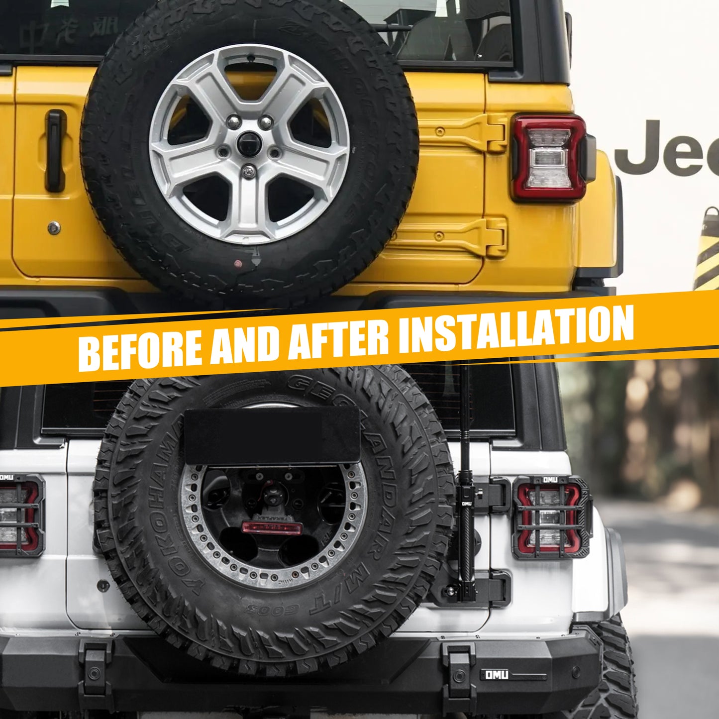 Aluminum Tailgate Flagpole Holder Bracket for Jeep Wrangler JK/JL - Black