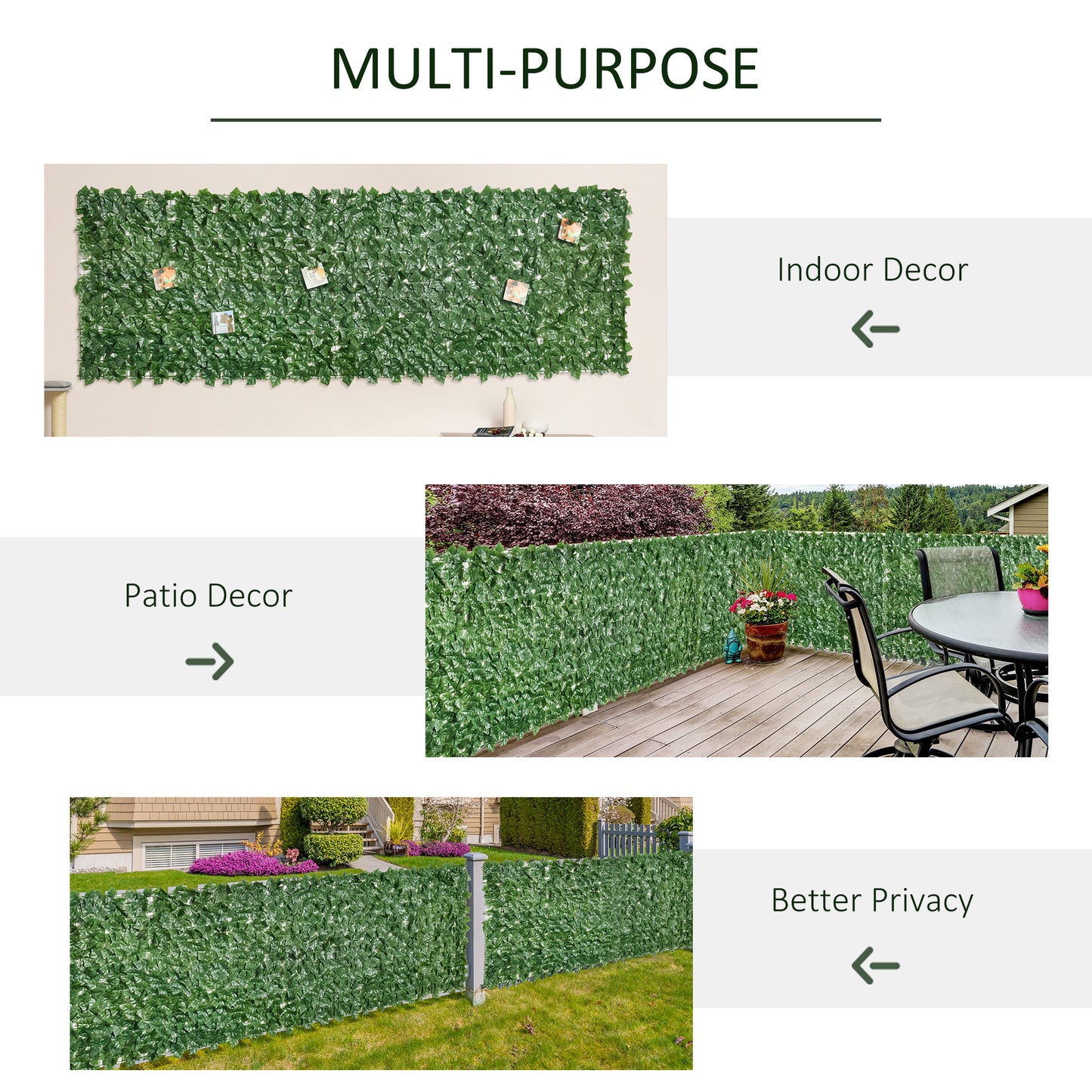 Artificial Grass Wall Panels - 118" x 39" Dark Green Decor
