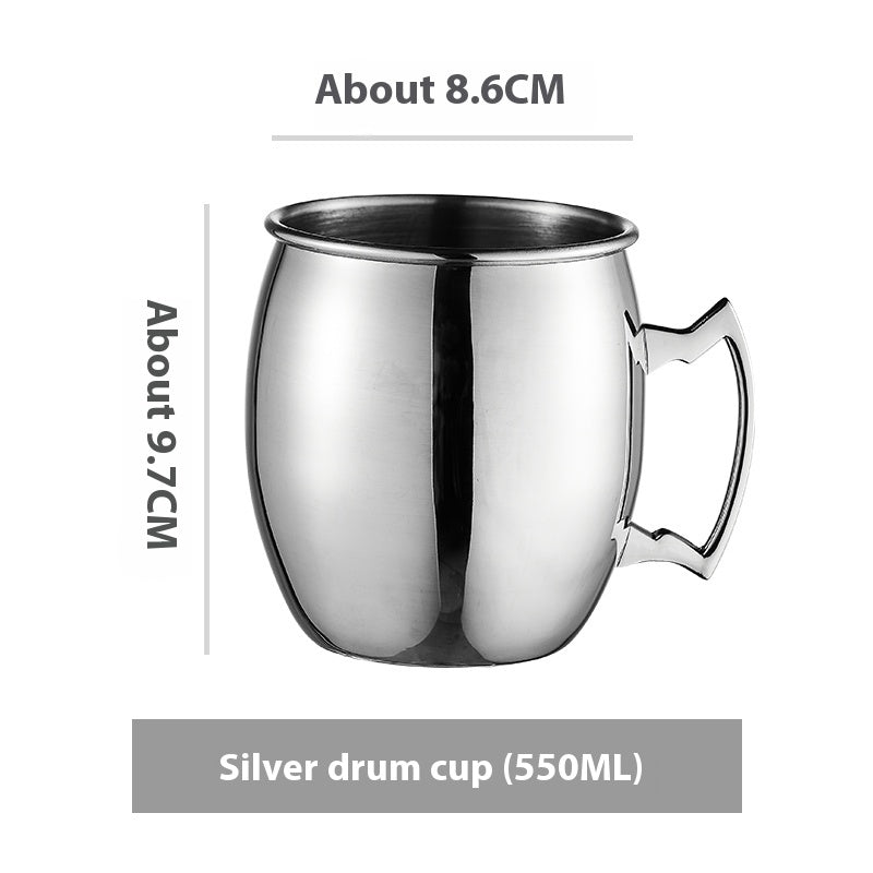 Stainless Steel Moscow Mule Cup Set - Copper Plated Drinkware for Bar & Home