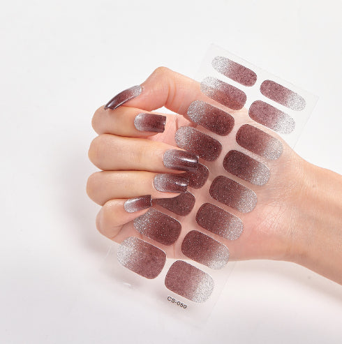 Solid Color Nail Art Wraps - 16 Piece Adhesive Nail Stickers Set