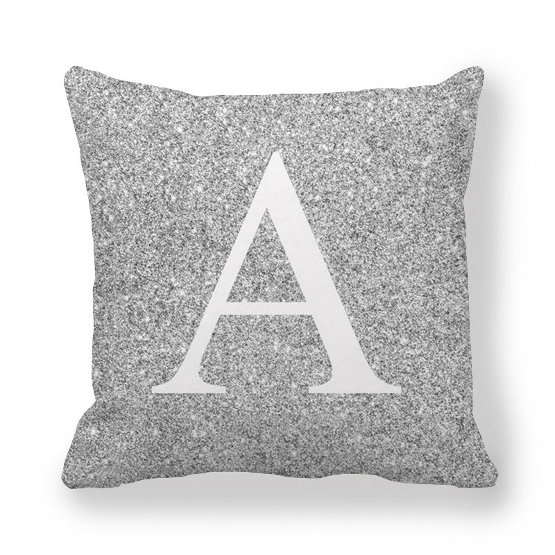 Gray Shading Encrypted English Letters Pillow Cover 45x45cm Fabric Home Decor