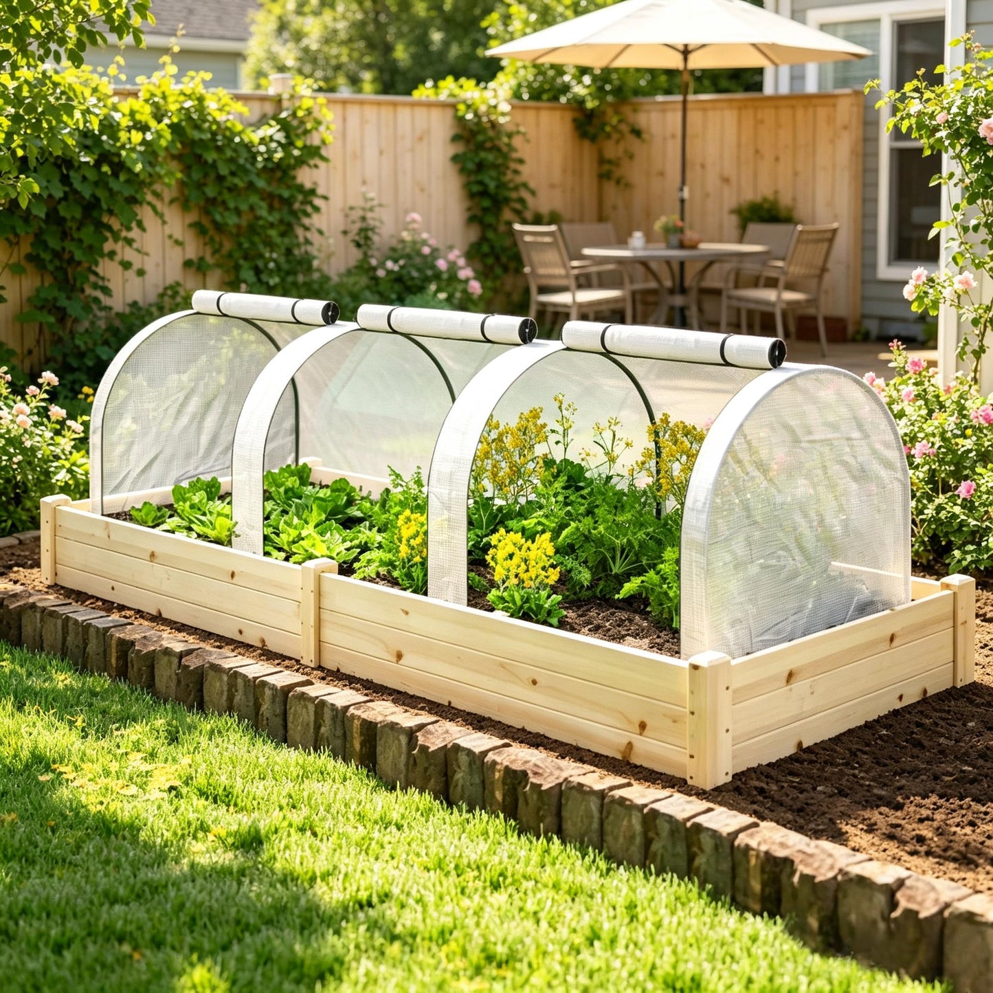Portable Greenhouse for Outdoor Garden - Walk-In Plant Shelter with Zippered Doors