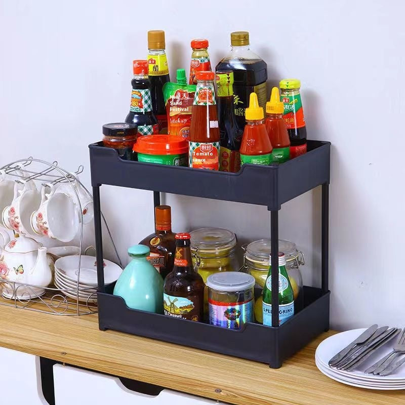 Multi-Layer Mobile Kitchen Trolley Rack with Wheels - Storage & Organization