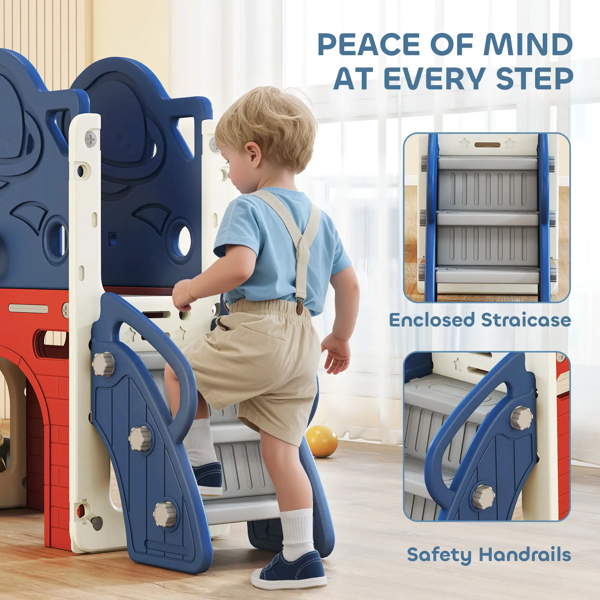 Toddler Slide Set with Basketball Hoop - Indoor/Outdoor Playground
