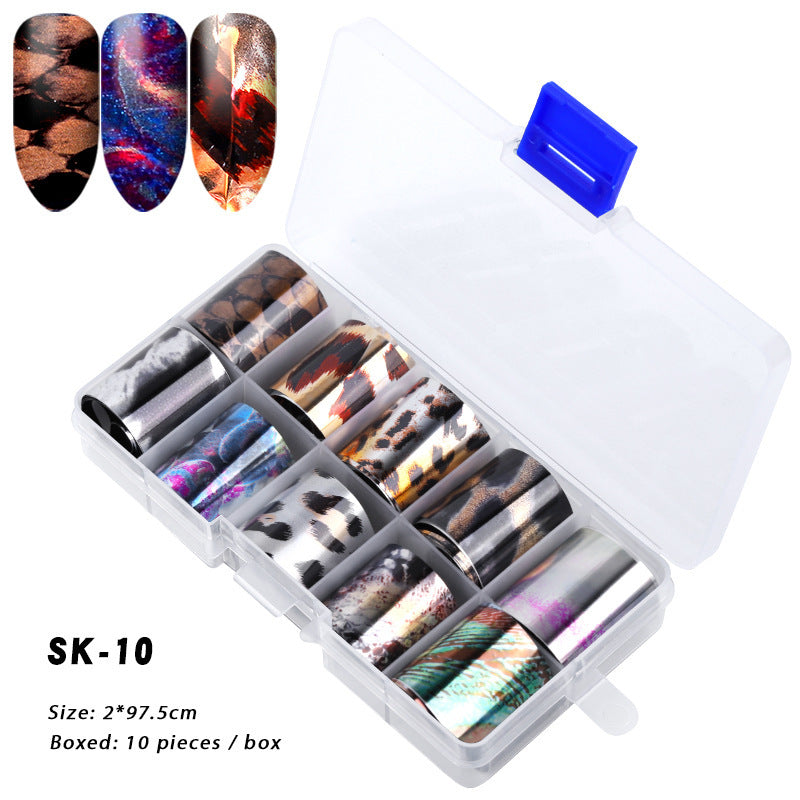 Holographic Nail Foils Stickers - 10 Sheets