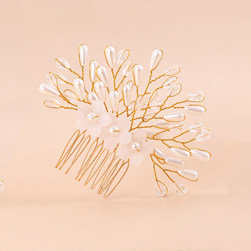 Crystal Flower Hairpin Clip - CS113 Comb Insertion