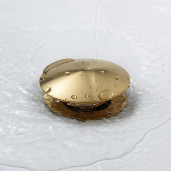 Stainless Steel Bathroom Sink Drain with Overflow - Vessel Sink Pop-Up Stopper