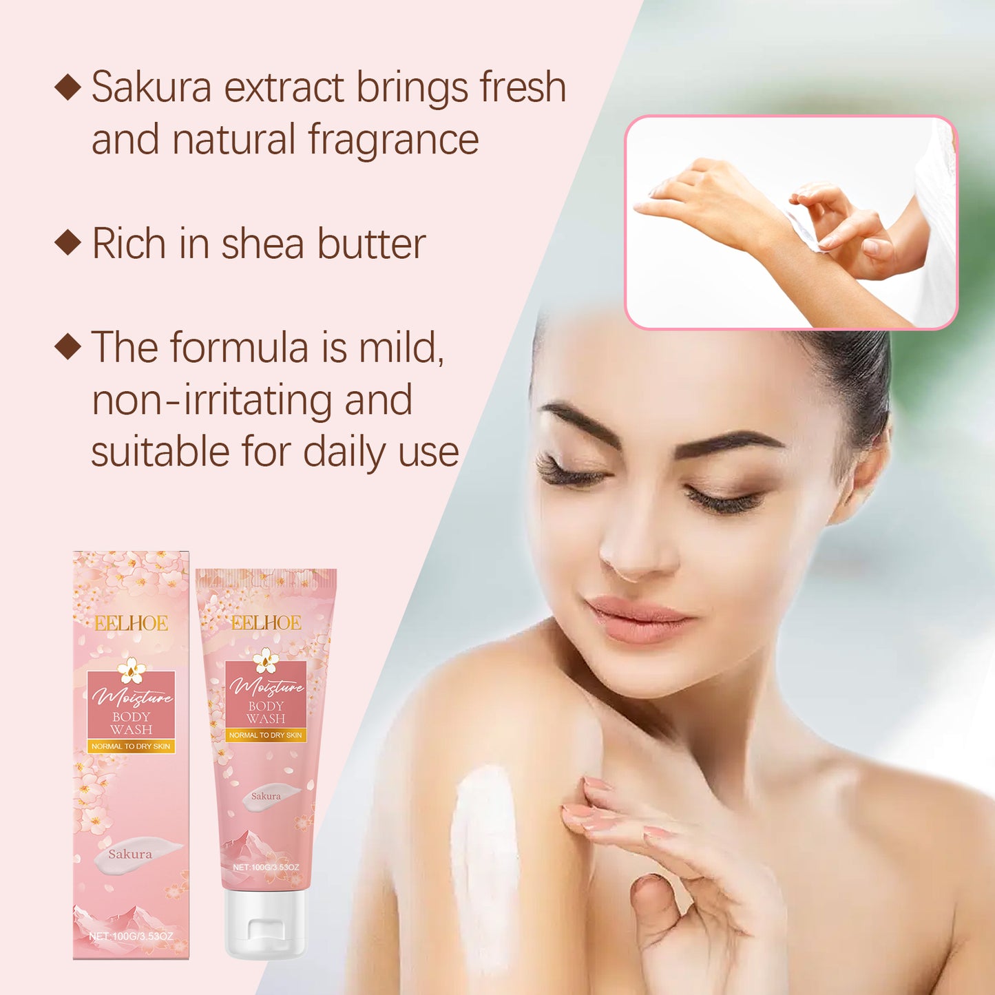 Cherry Blossom Moisturizing Body Wash - Shea Butter & Coconut Oil Formula