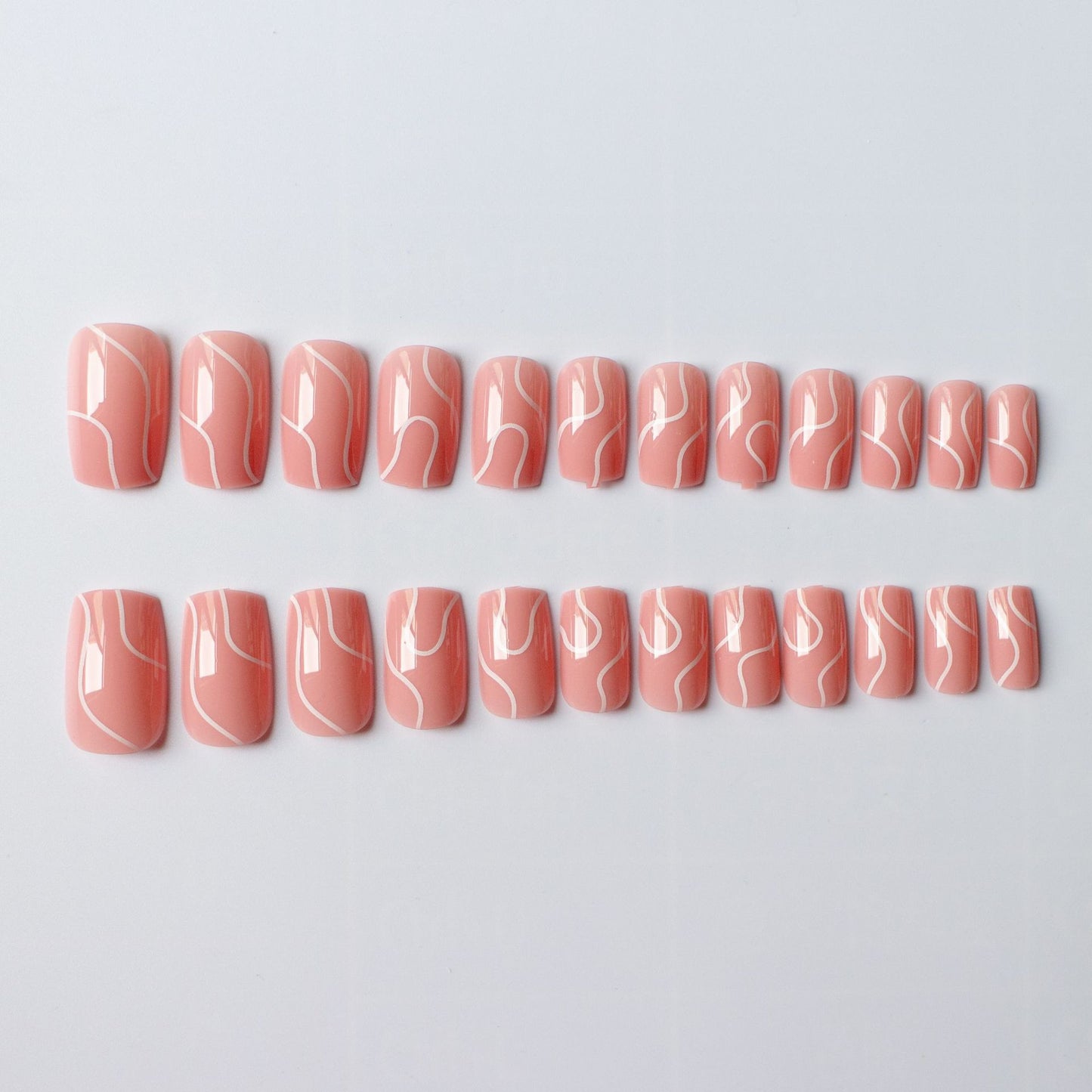 Fake Nail Set with Glue - 24 Pieces Nail Art Accessories for Manicure