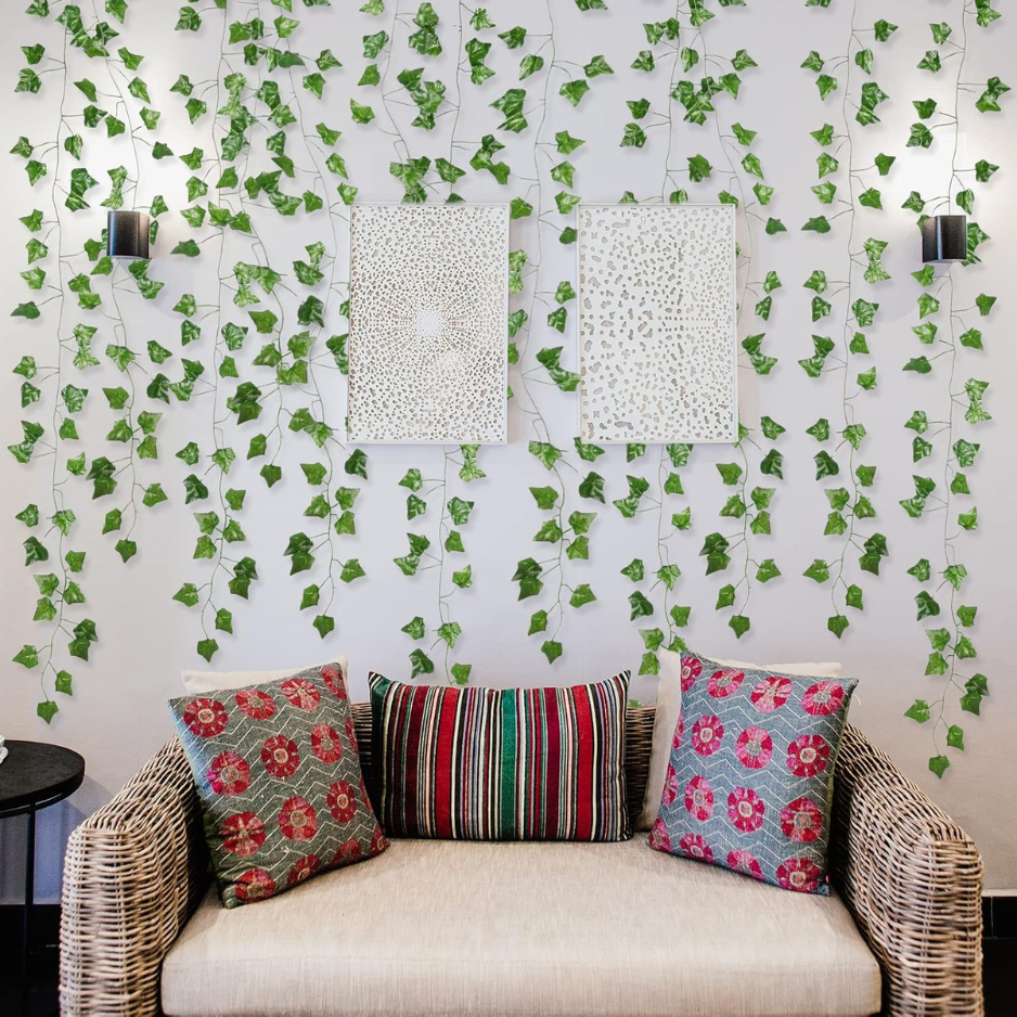Artificial Ivy Vines for Home Decor - 12 Hanging Garlands