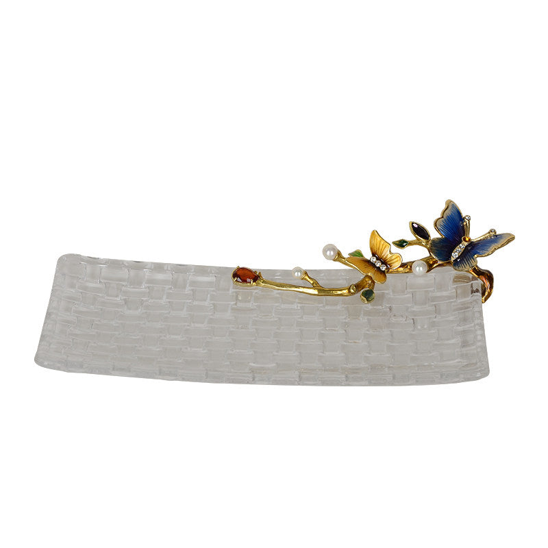 Crystal Glass Fruit Bowl - Modern Minimalist Kitchen Decor