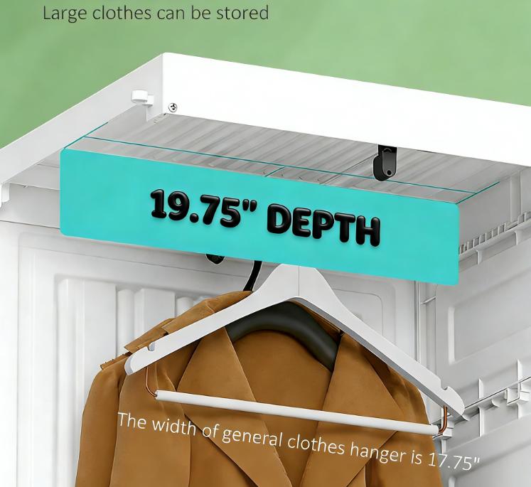 Portable Wardrobe Closet - White Clothes Storage Organizer