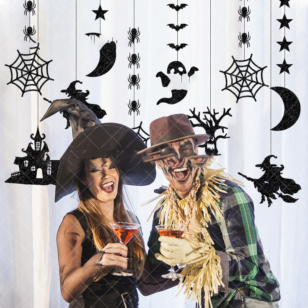 Halloween Garland Decorations 6-Pack Paper Pendant Banners for Festive Parties