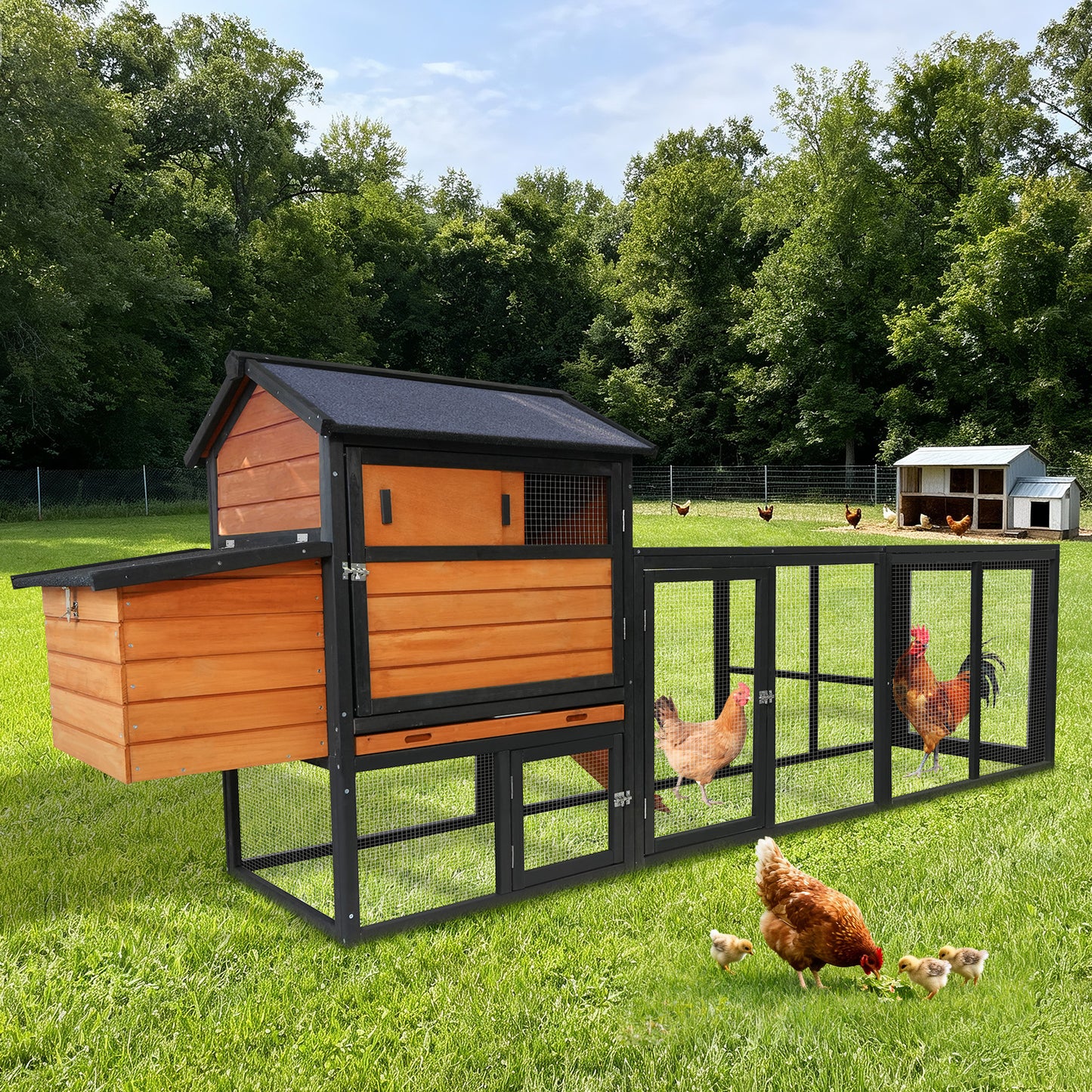 Prohibited Platform-Temu,brown Black Wooden Chicken Coop, Large