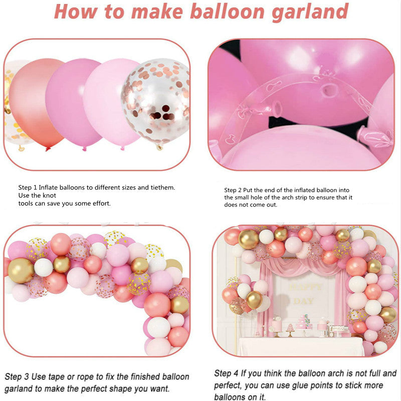 Pink Rose Gold Latex Balloon Cover for Celebrations - 1 Set