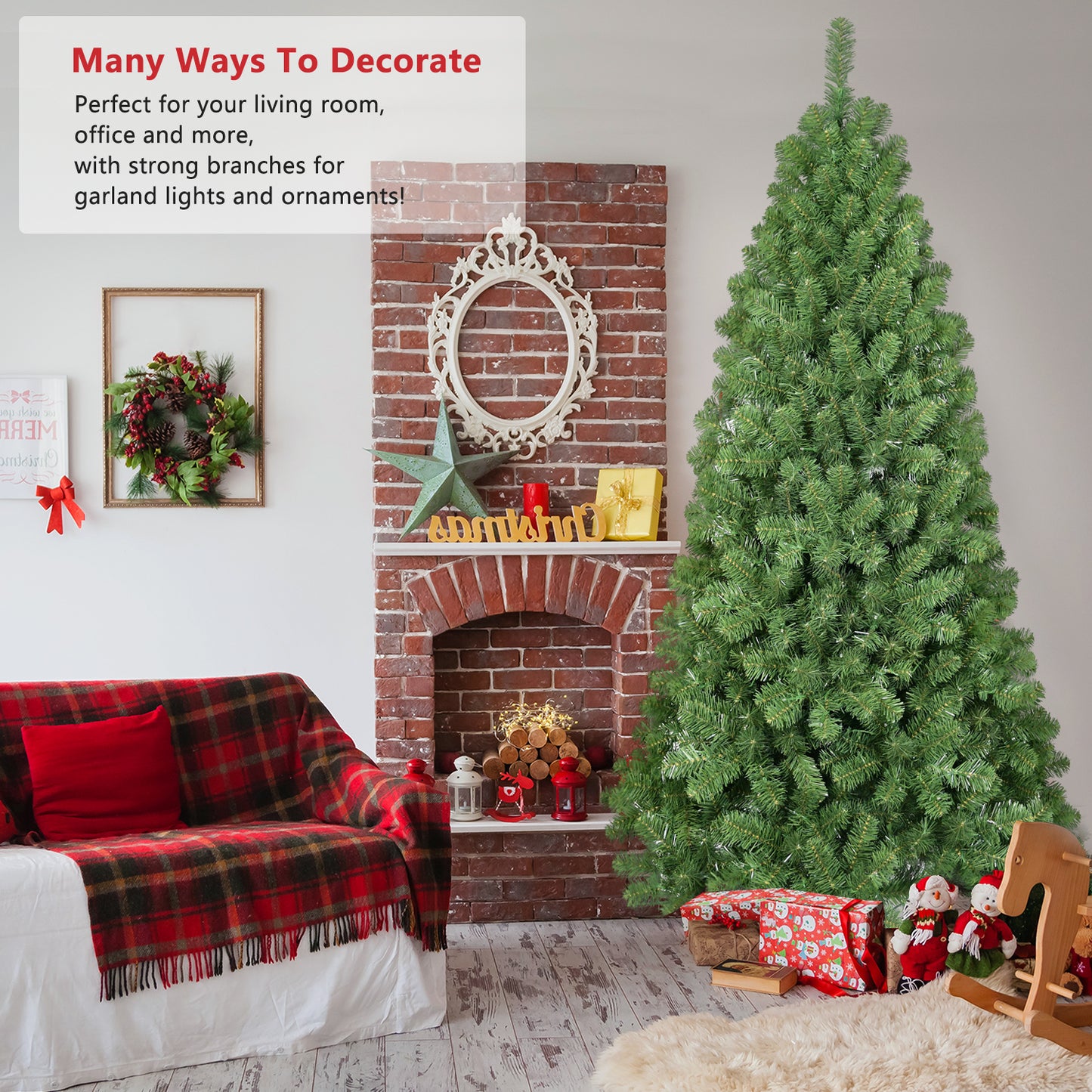 Premium White Flocked Pine Artificial Christmas Tree - Multiple Heights