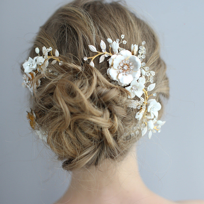 Handmade Ceramic Flower Hair Comb - Multiple Sizes