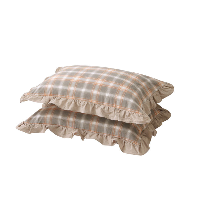 Full Cotton Pillowcase with Flounce - Washed Cotton, Single Size, Multiple Styles