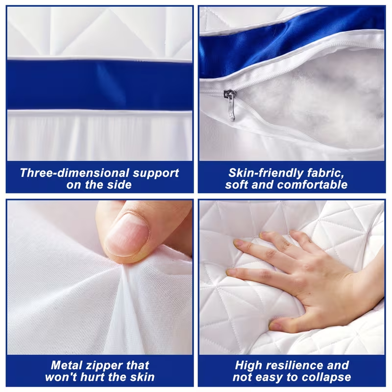 Luxury Bed Pillows - 2-Pack Breathable Down Alternative Gusseted Design, Soft Fiber Fill for Enhanced Sleep Quality