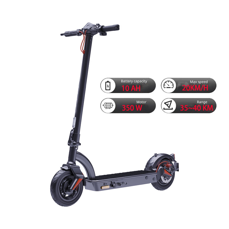 10-Inch Electric Scooter - 350W Motor, 25 Mile Range, Foldable