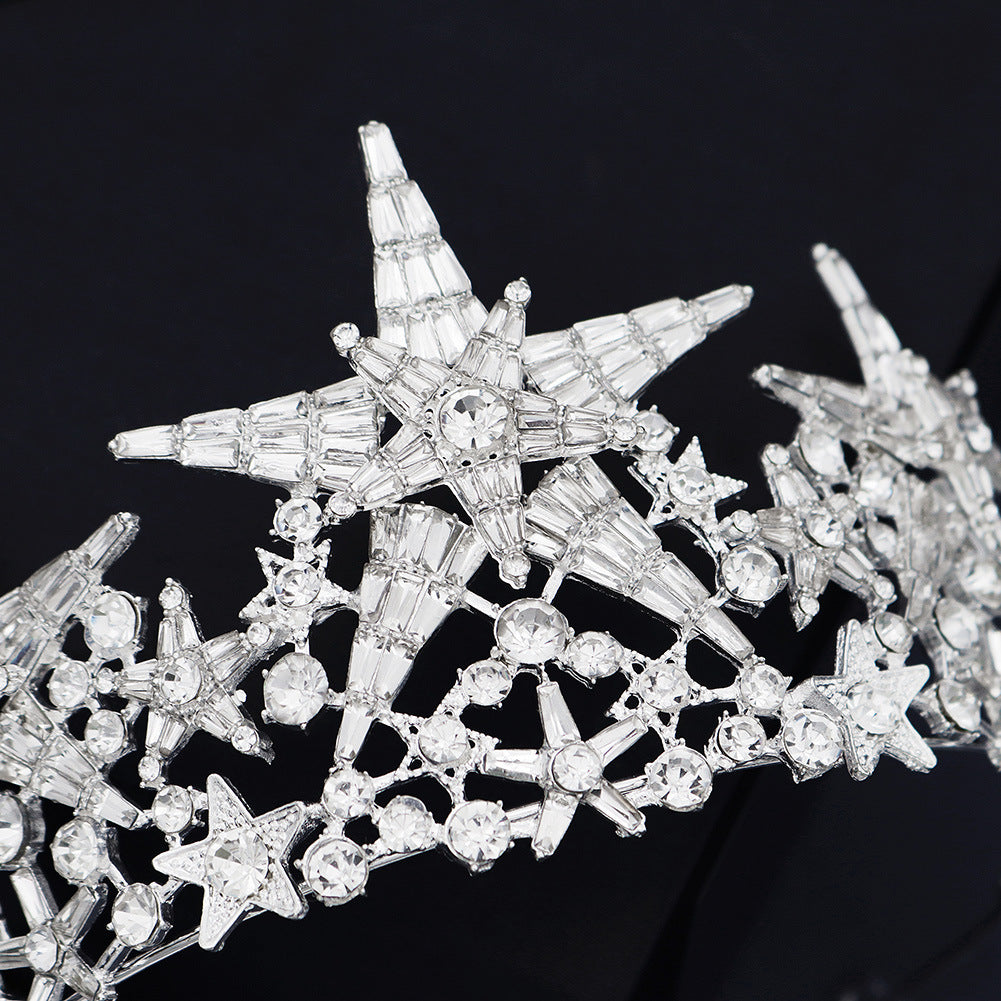 Rhinestone Crown Hair Accessory - Five-Pointed Star