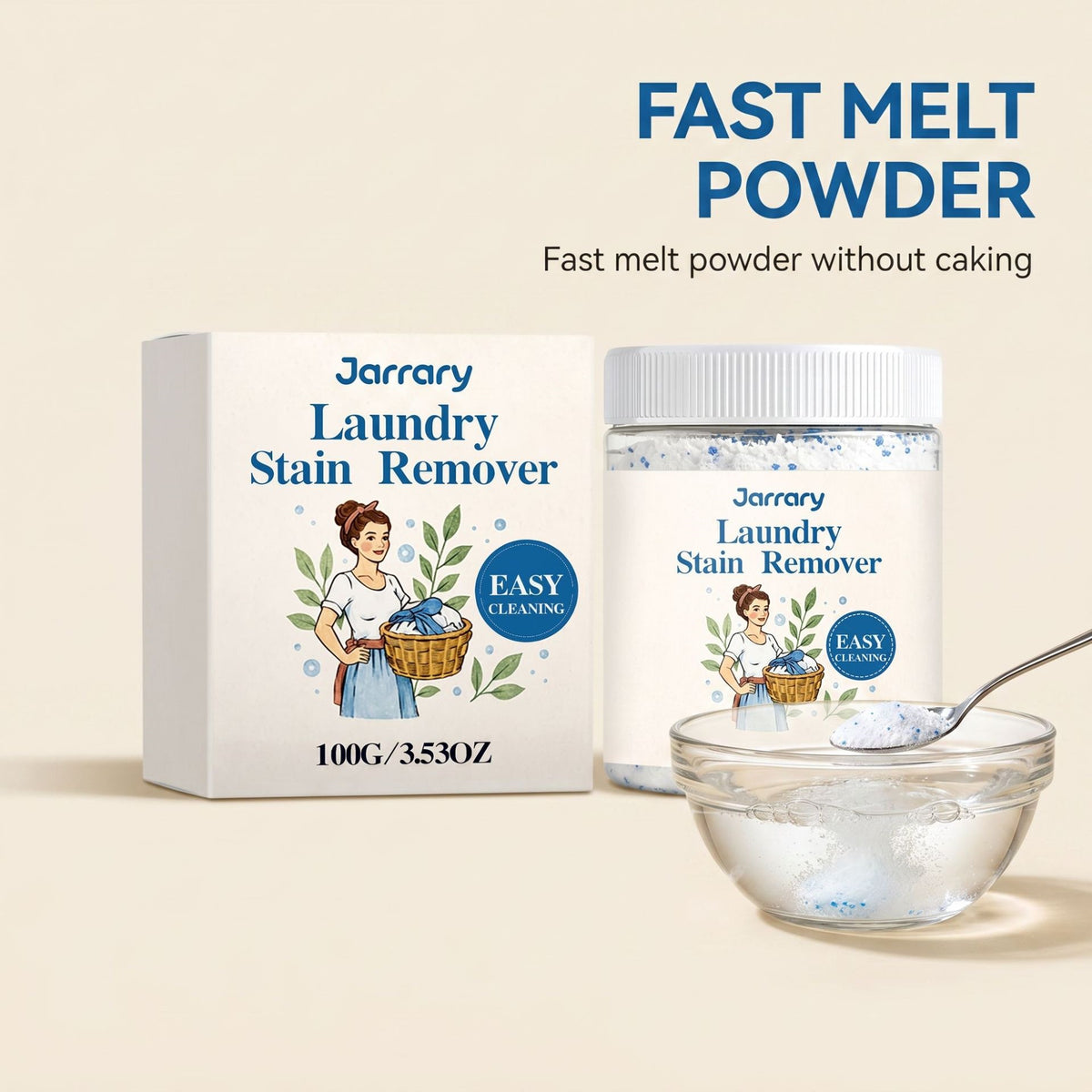 Laundry Stain Remover Powder - 100g Fabric & Clothing Spot Treatment