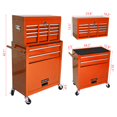 High Capacity Rolling Tool Chest with 8 Drawers and Lockable Storage