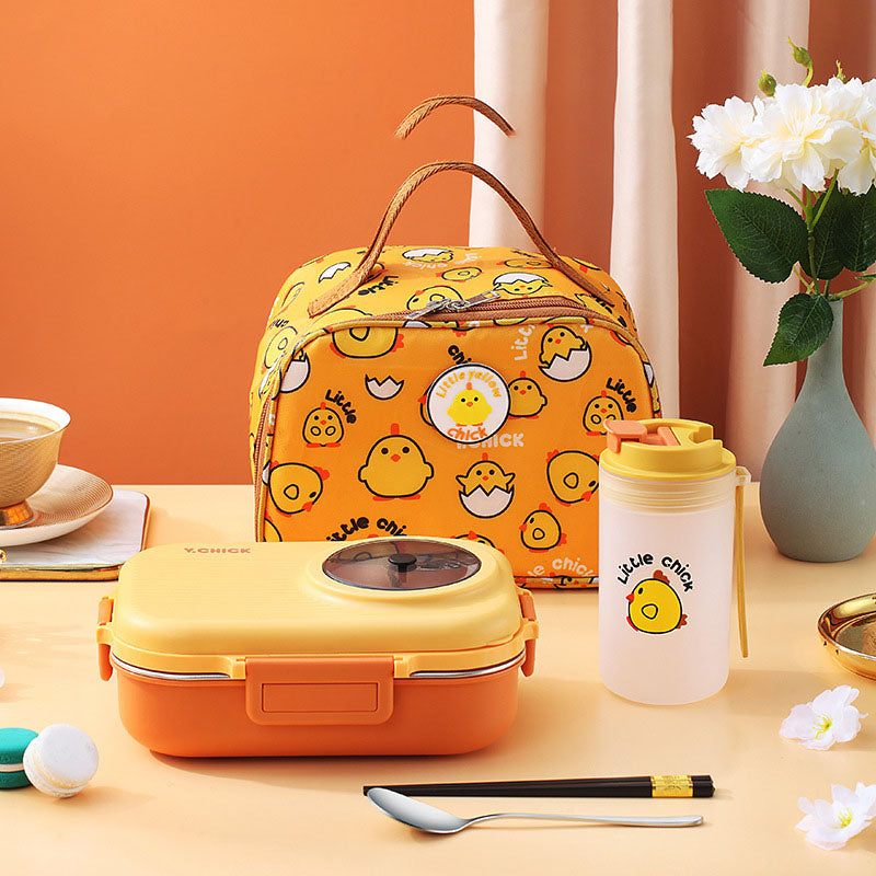 Cartoon Insulation Lunch Box - Stainless Steel Double Layer Food Container