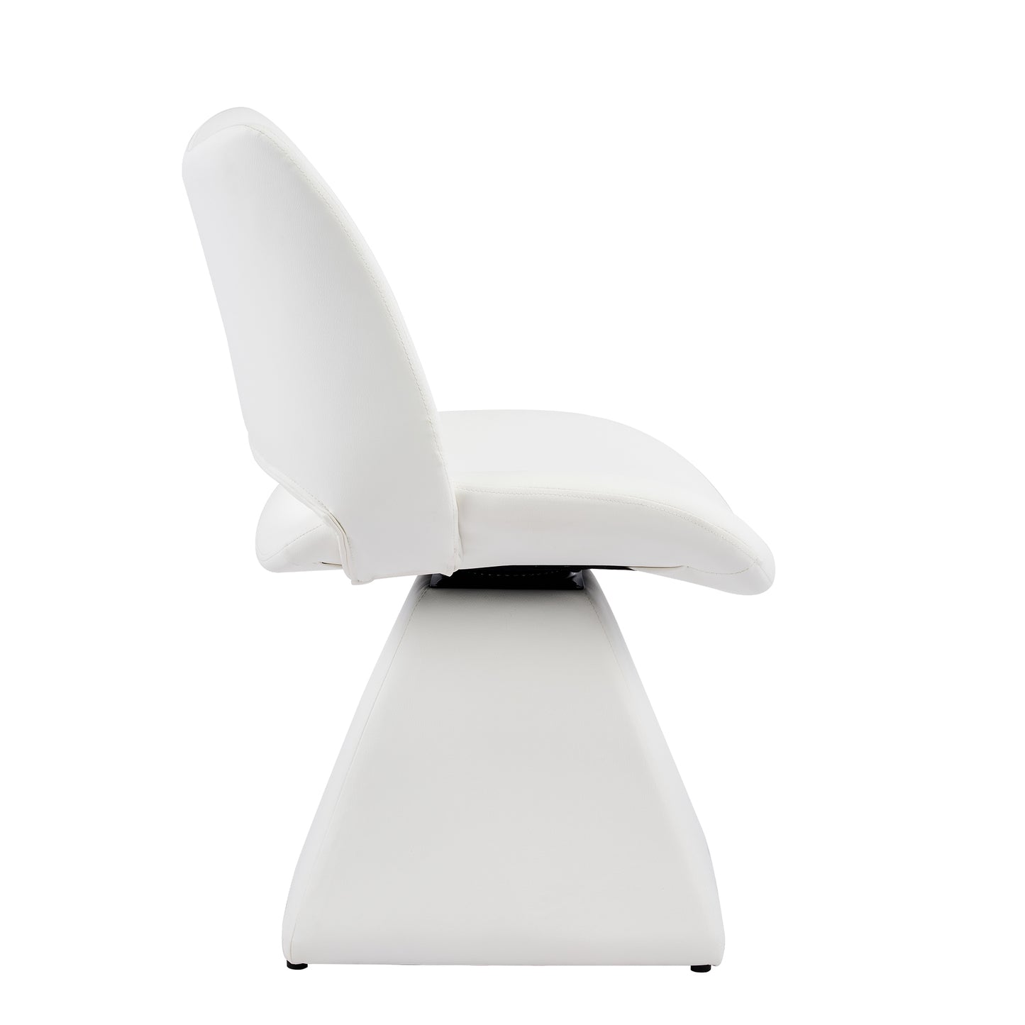White Swivel Dining Chair - Modern High-Back Design