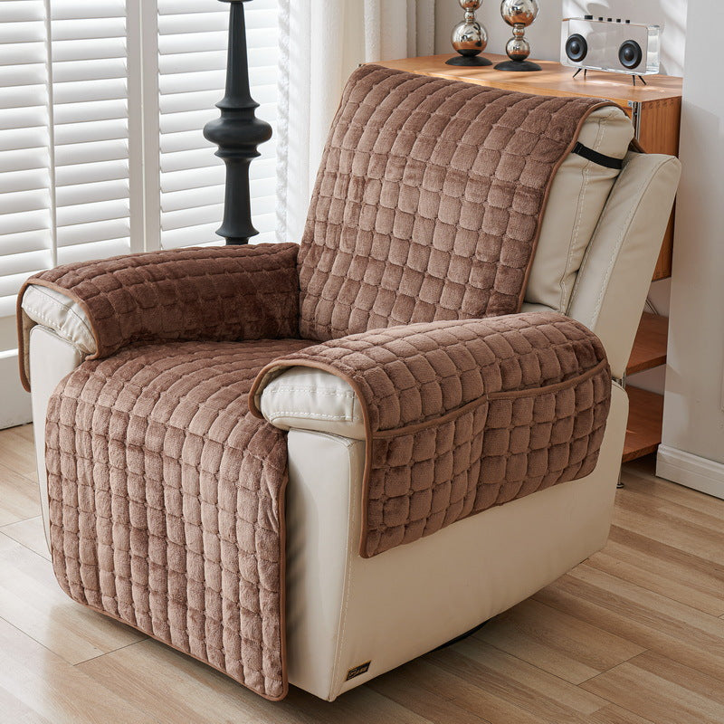 Non-Slip Plush Sofa Cushion Cover - Warm Nordic Dust Protector