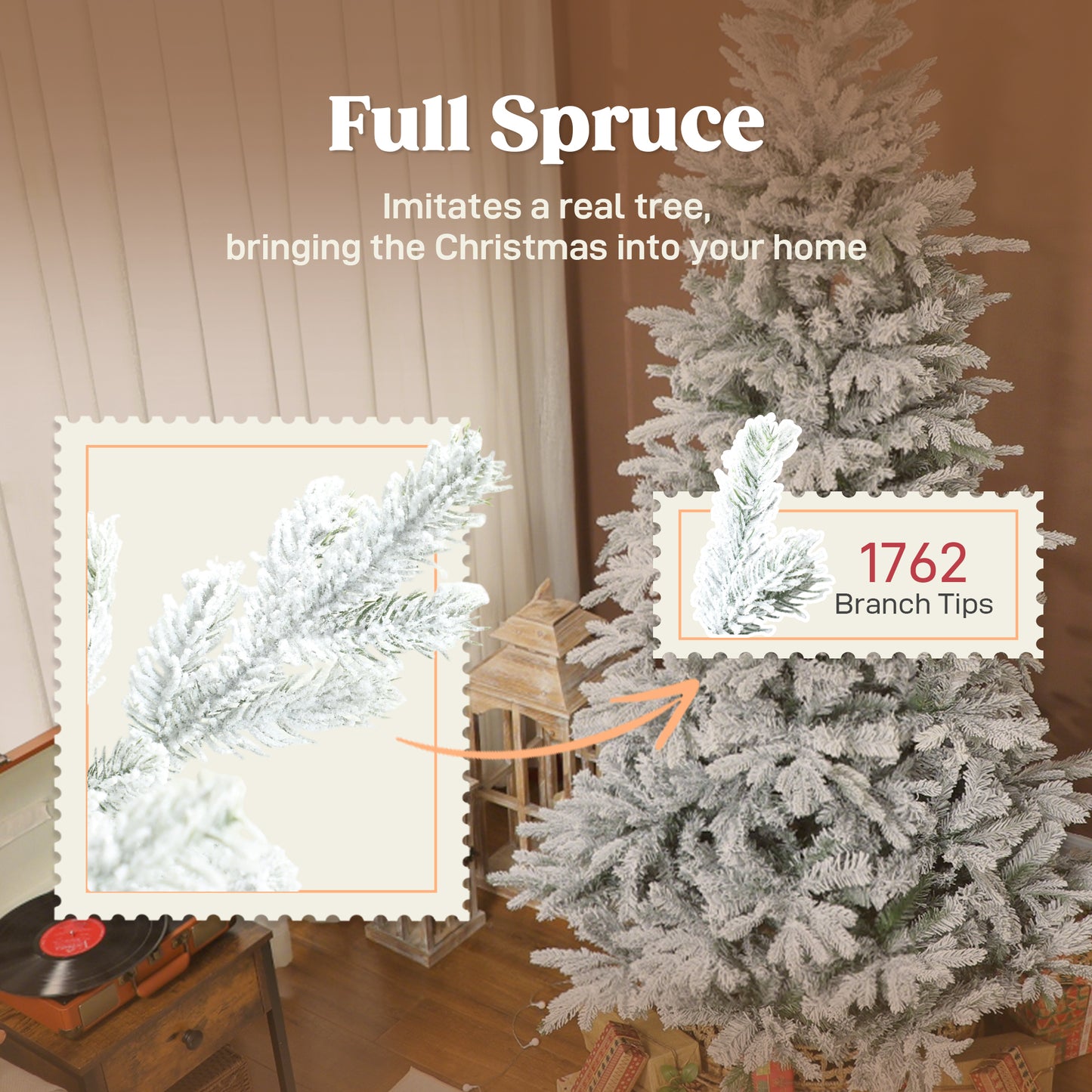 7.5 ft Full Spruce Artificial Christmas Tree - Easy Assembly