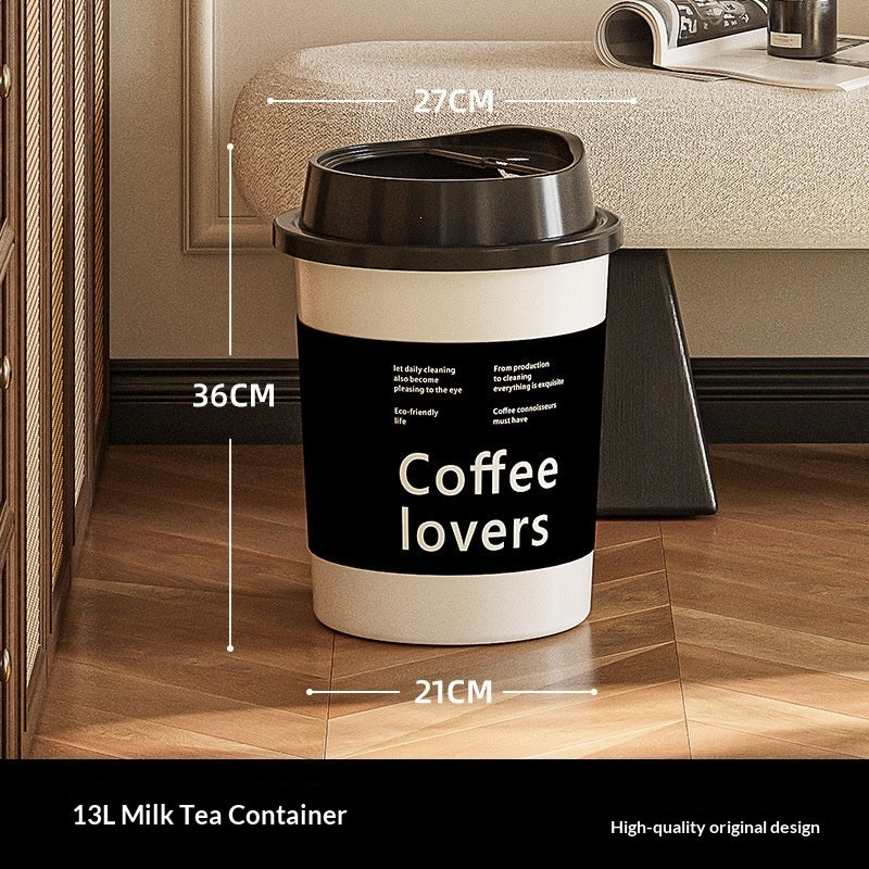 Large Capacity Open-Top Trash Can for Living Room and Kitchen - 12L Plastic Storage Bin