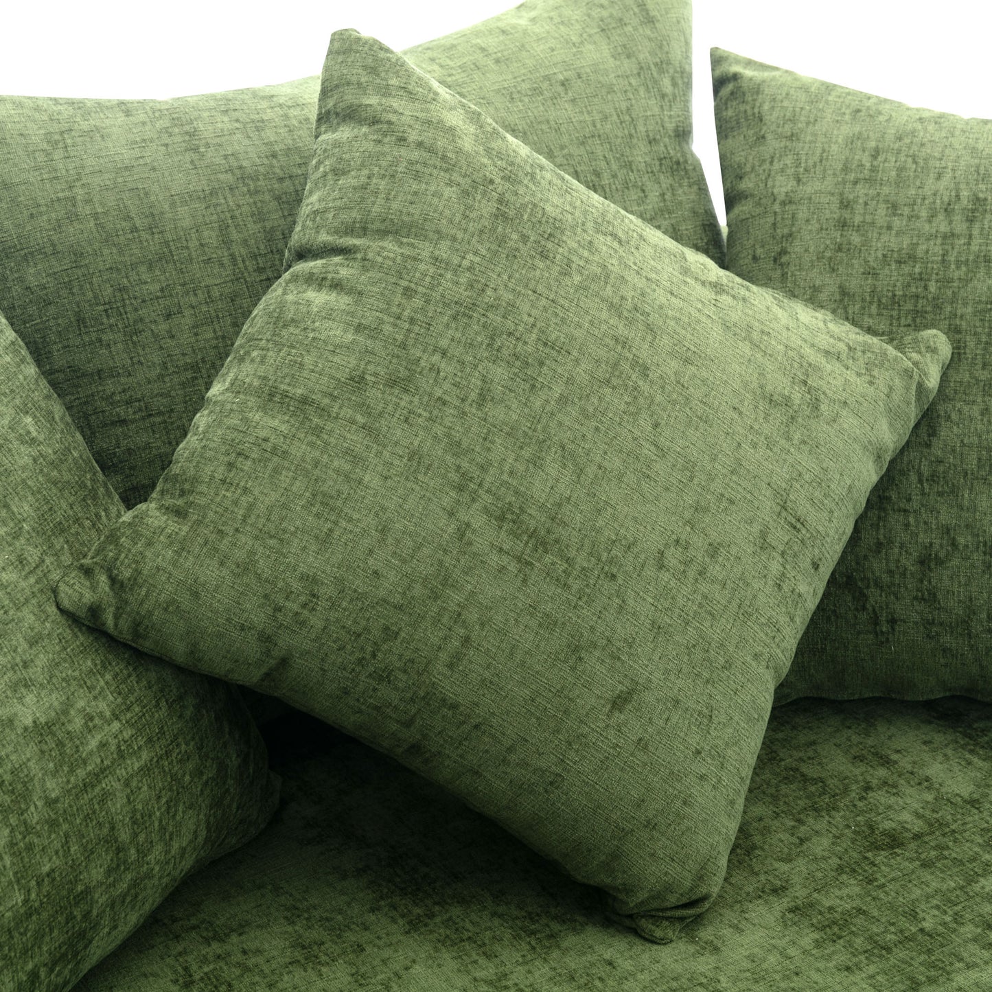 360° Swivel Accent Barrel Chair with Storage Ottoman & 4 Pillows - Green