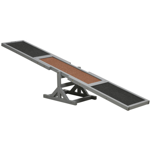 Wooden Dog Agility Seesaw for Training & Exercise, Outdoor Pet Toy, Grey